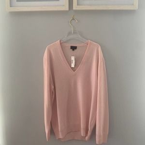 J.Crew VNeck Cashmere Boyfriend Sweater L NWT